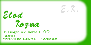 elod kozma business card